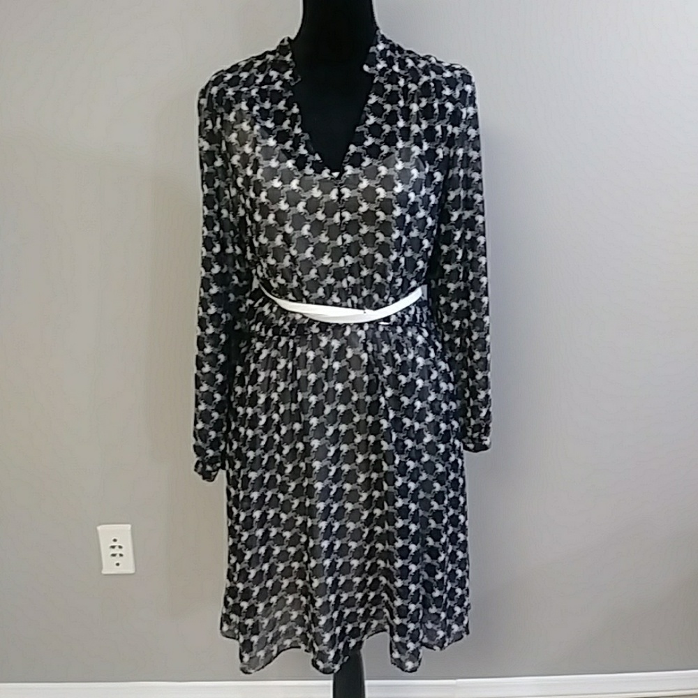 Black and white sheer dress